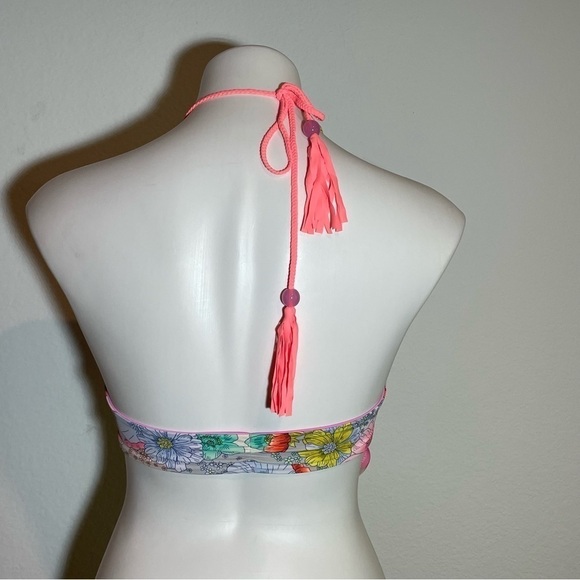 Victoria’s Secret Reversible Boho Bikini TOP floral and pink Top S New w/o tag - Picture 3 of 9